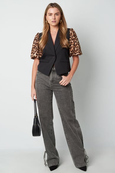 It-Girl Blazer mit Pantherärmeln - Braun Schwarz h5 Bild3